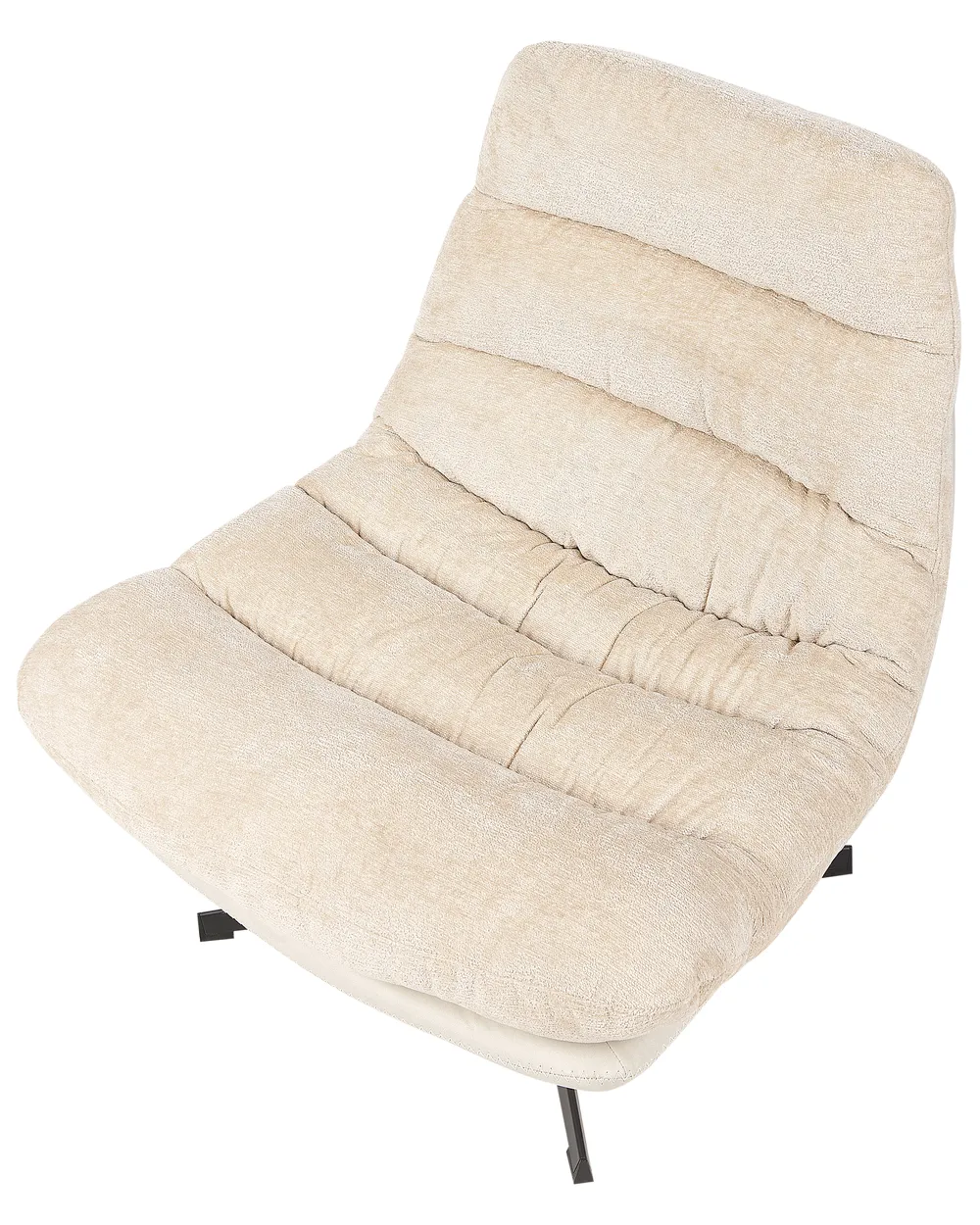 Swivel Armchair TOVIK with Footstool Chenille Light Beige_923362