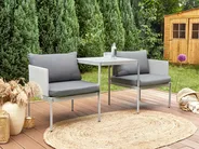 Garden Lounge Set with Table 2 Seater TERRACINA Metal Light Grey_863604