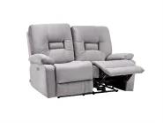 Electric Recliner Sofa 2 Seater BERGEN Velvet Grey_1080319
