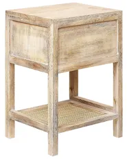 1 Drawer Bedside Table ESTO Paulownia Wood Light Brown_845548