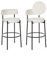 Set of 2 Bar Chairs ALLISON Boucle White
