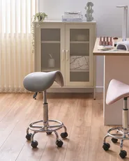Saddle Stool DUMONT Faux Leather Taupe_1072578