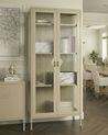 Glass Display Cabinet GLEORA Metal Light Beige