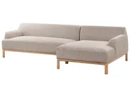 Corner Sofa 3 Seater SOSJO Fabric Light Brown Left Hand_941042