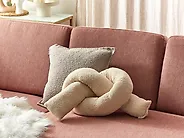 Prydnadskudde GLADIOLUS 172 x 14 cm Bouclé Beige Monokromt_1182727