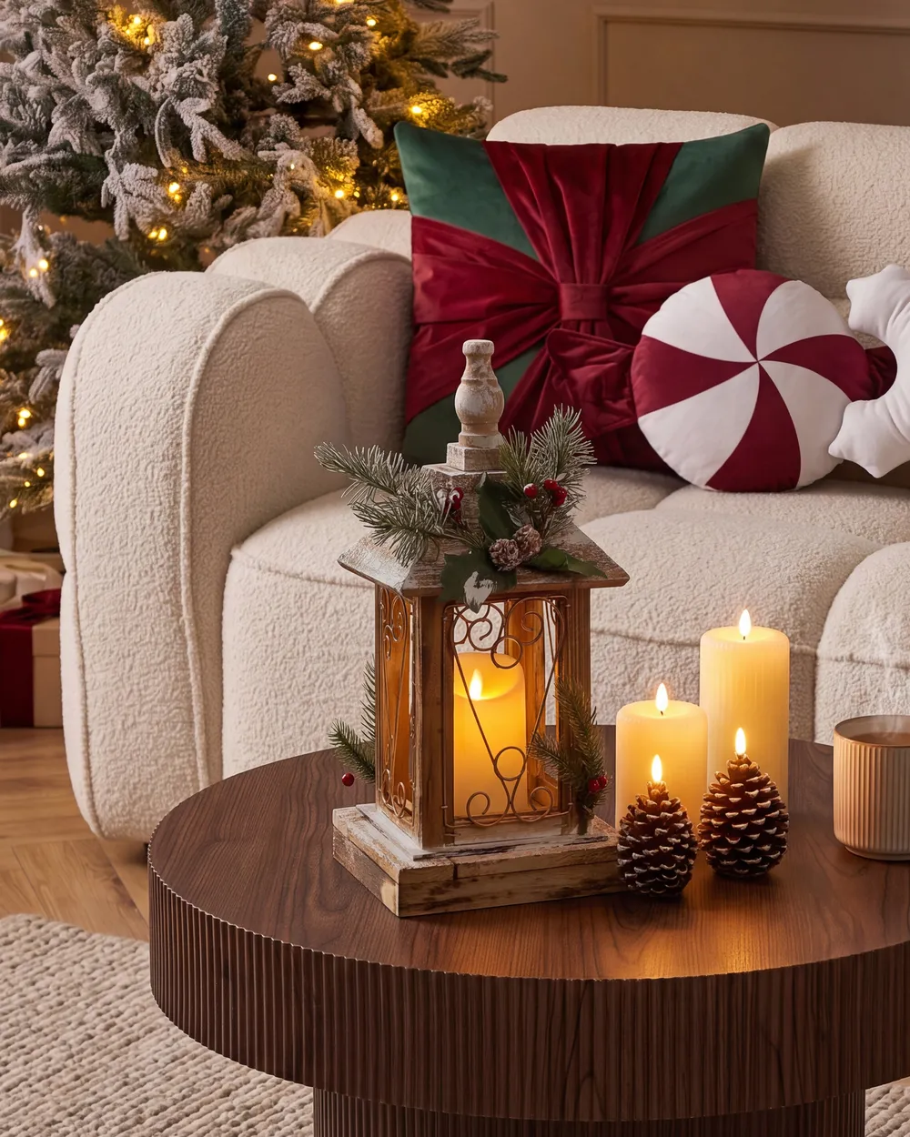 LED-lyhty SAIMA 40 cm Jouluinen Tummanruskea_1146411