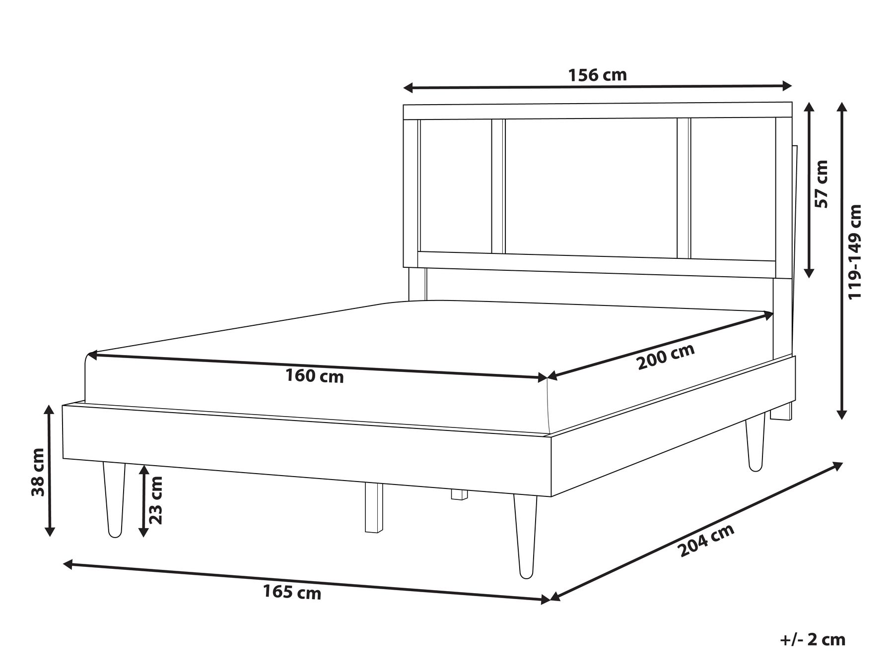 Bed Rattan AURAY 160 x 200 cm (EU King Size) Brown_901744