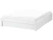 Bed with Storage Drawers without Headboard GIAT Wood White 160 x 200 cm (EU King Size)_1023313