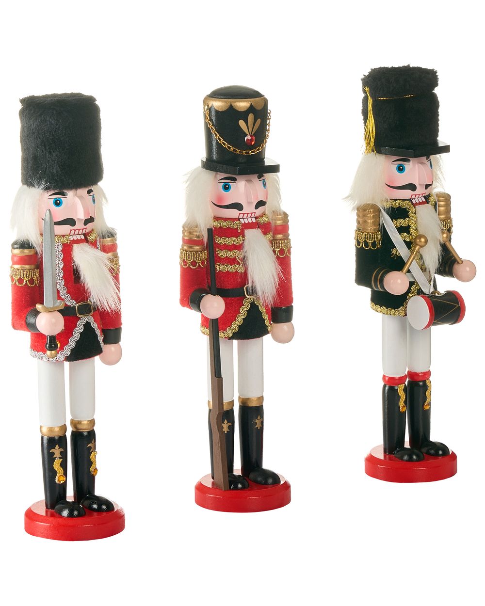 Dekorativ figur LAGAN 30 cm Nøtteknekker Rød