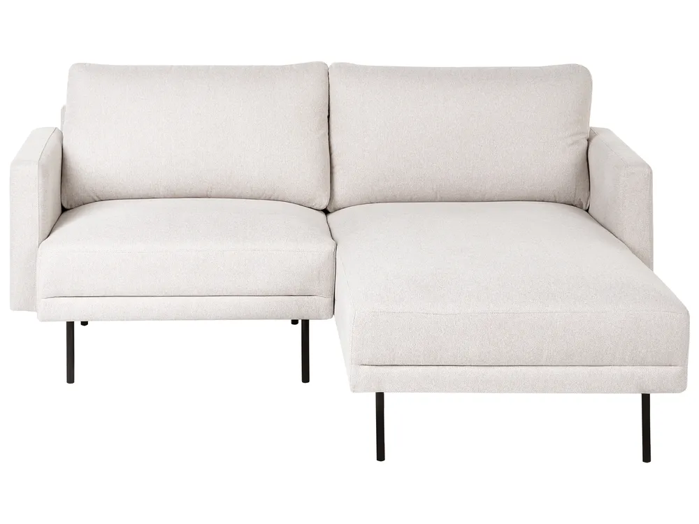 Corner Sofa 2 Seater BREDA Fabric Light Beige Left Hand