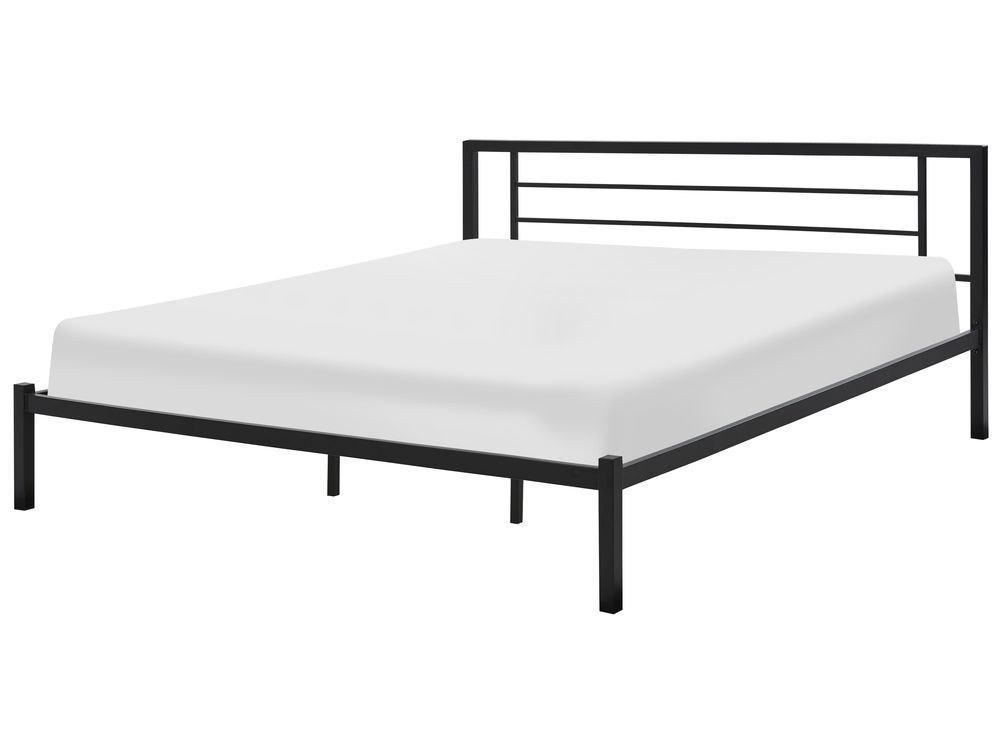 Säng med lamellram Metall CUSSET 180 x 200 cm Svart