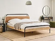 Bed Rattan BOUSSICOURT 160 x 200 cm (EU King Size) Light Brown_1171505