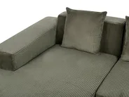 Corner Sofa 4 Seater LUNGO Corduroy Green Right Hand_962320