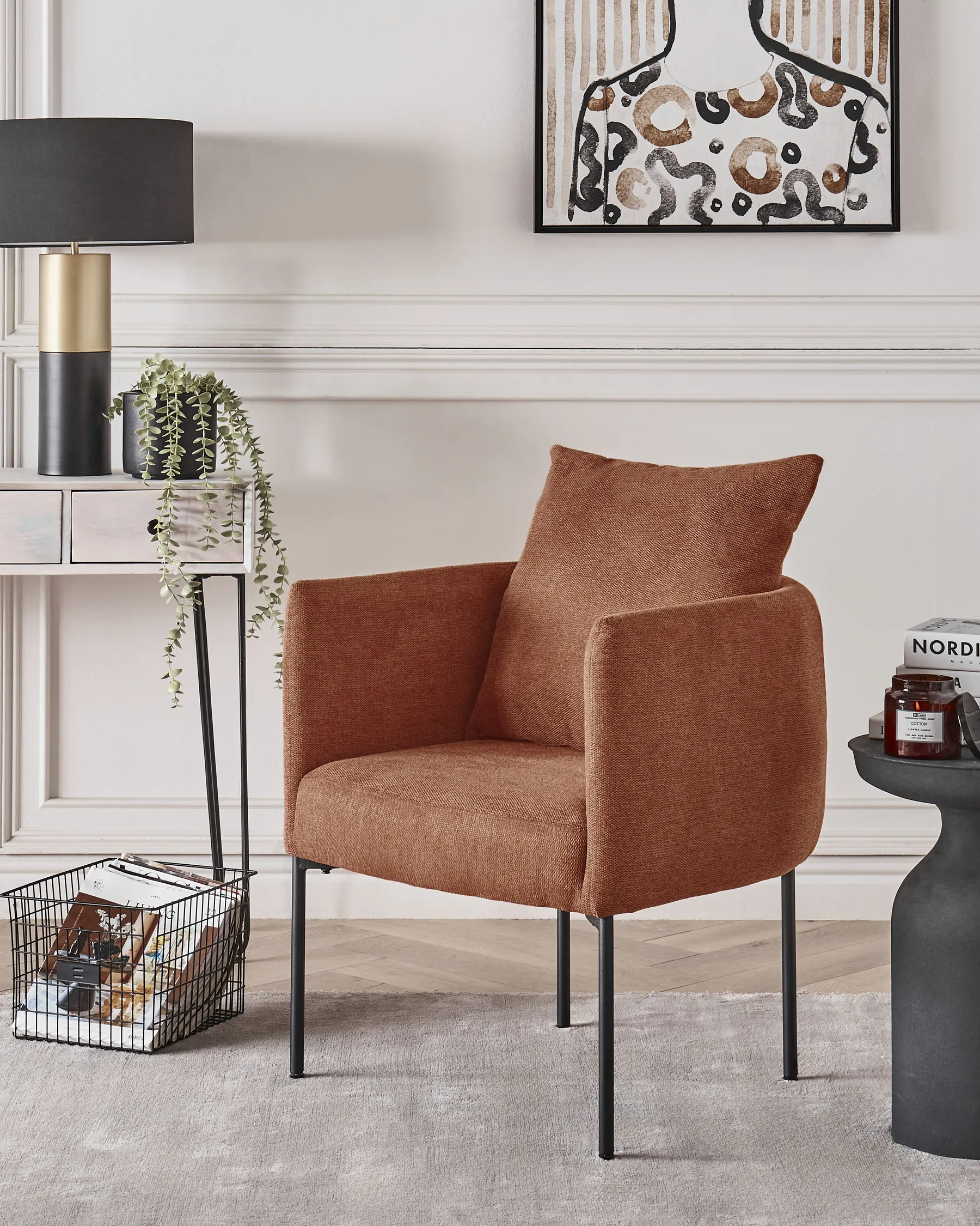 Armchair MALMOS Fabric Golden Brown_931325