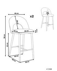 Set med 2 barstolar FALTON Sammet Smaragdgrön_871426