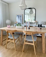 Ruokatuolisetti 2 kpl LYNN Puu Vaaleanruskea/harmaa_924539