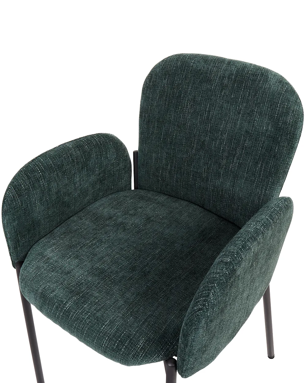 Set of 2 Dining Chairs ALBEE Fabric Dark Green_908193
