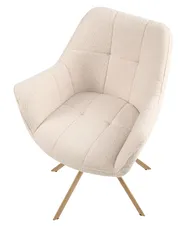 Dining Chair Swivel HAYDEN Boucle Light Beige_1037130