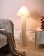 Golvlampa DEMBI Konstlinne Ljusbeige_1017141