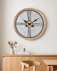 Wall Clock ACACIO Silver/ Brown_1182563