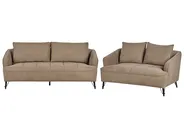 Living Room Set 5 Seater HOBRO Fabric Brown_949728