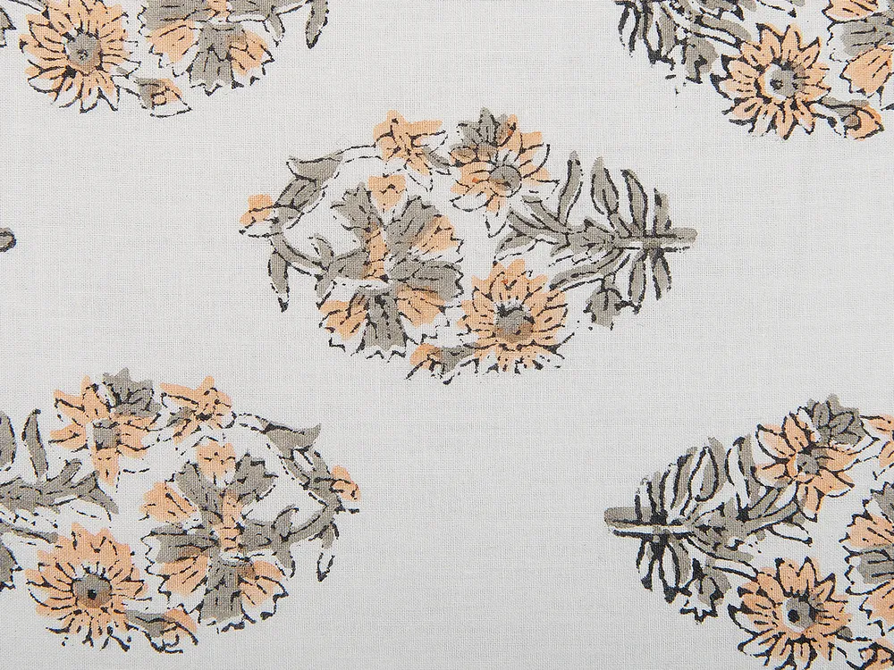 Set med 2 prydnadskuddar SATIVUS 45 x 45 cm Bomull Orange Blommigt tryck_839365