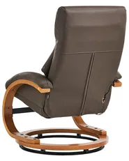 Massage Chair FORCE with Footstool Faux Leather Dark Brown_1047583