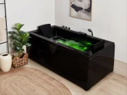 Corner Hot Tub with LED VARADERO 1830 x 900 mm Black Right Hand_857947