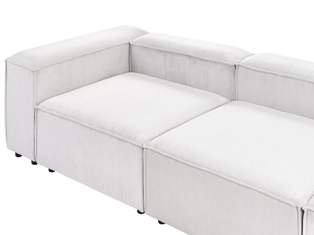 Modular Corner Sofa 4 Seater ARDAL Corduroy Off-White Right Hand_1017696