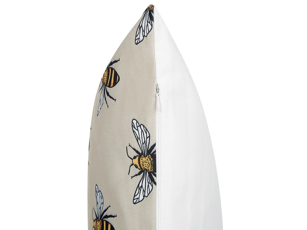 Set of 2 Outdoor Cushions CANNETO Animal Pattern 40 x 60 cm Beige_881404