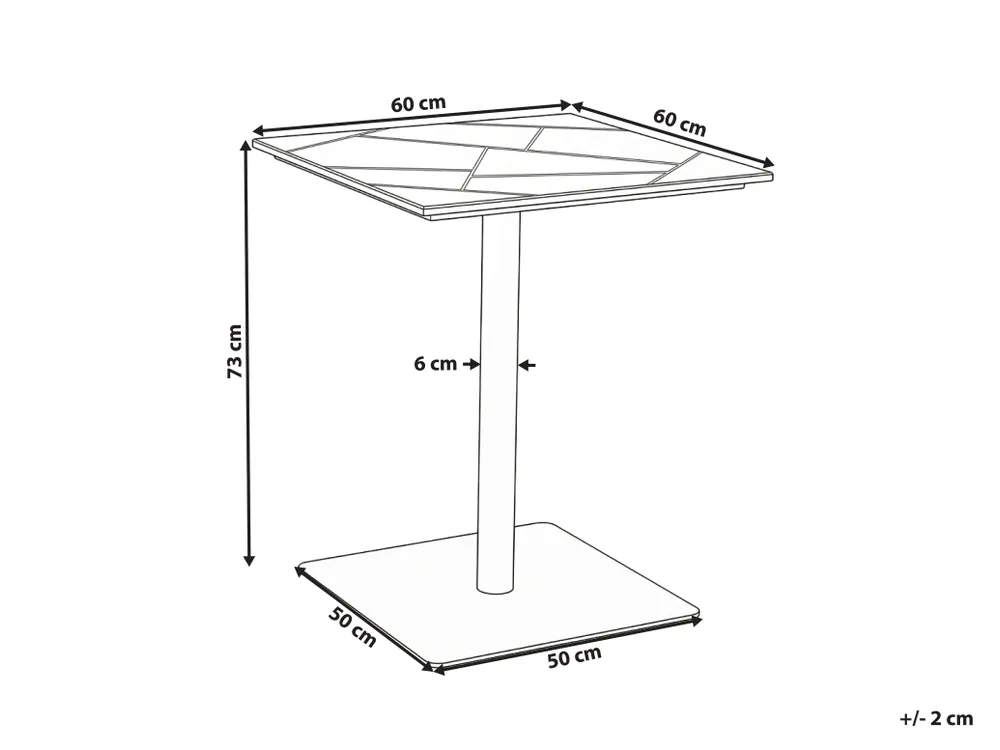 Bistrobord STINTINO  60 cm 60 cm Metall Svart_1179471