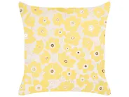 Set of 2 Decorative Cushions TRITELEIA 45 x 45 cm Velvet Yellow Floral Pattern_857871