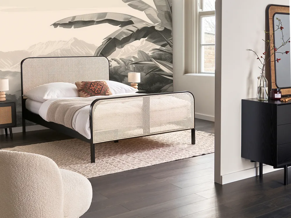 Wooden Bed Black GONFARON Various Sizes