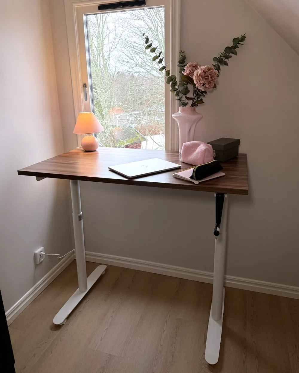 Manual Adjustable Standing Desk DESTINAS 120 cm 72 cm Brown/ White_1065345