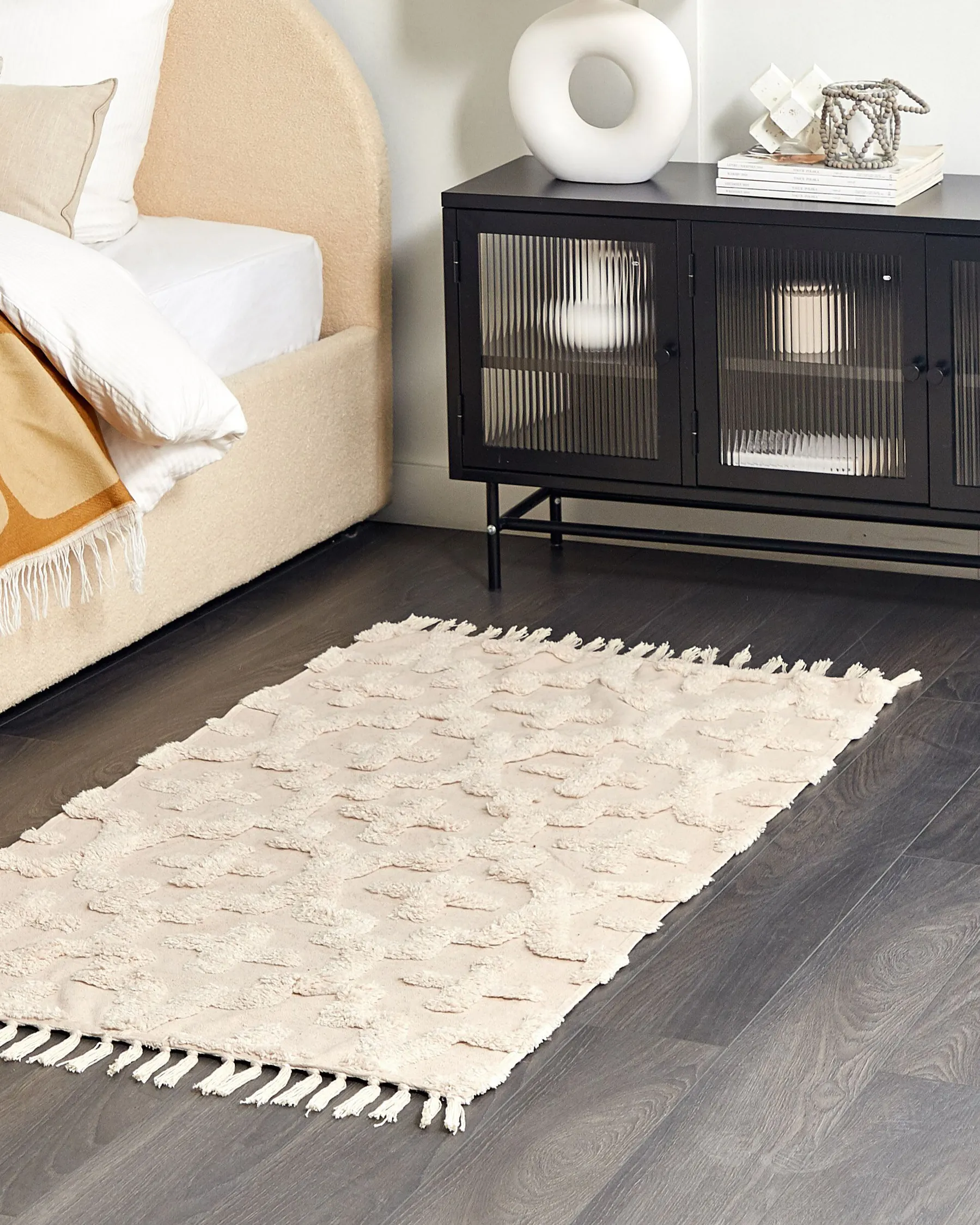 Matto ITANAGAR Beige 80 x 150 cm Puuvilla_839222
