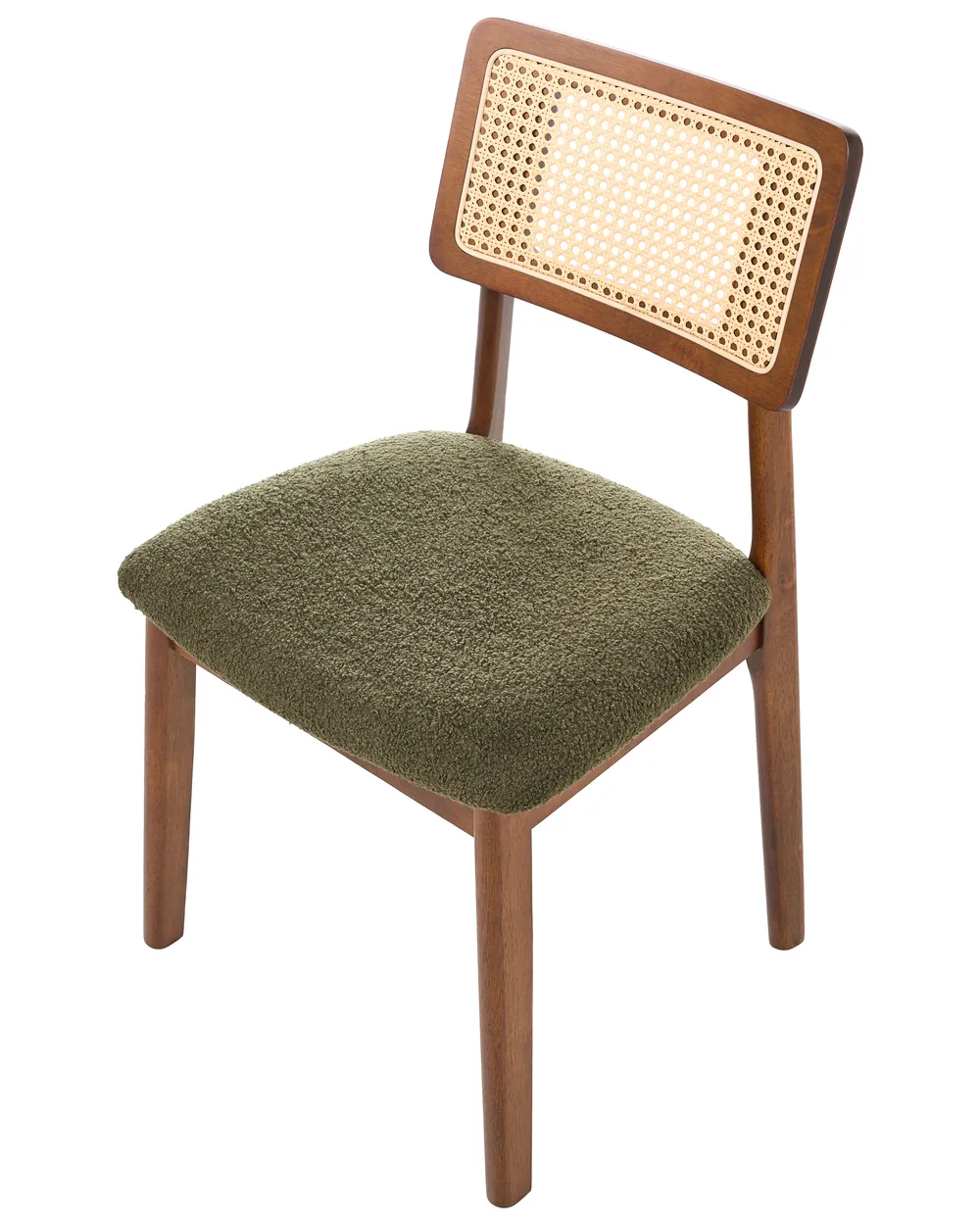 Set of 2 Dining Chairs EMBAR Wood Brown/ Green_1085155