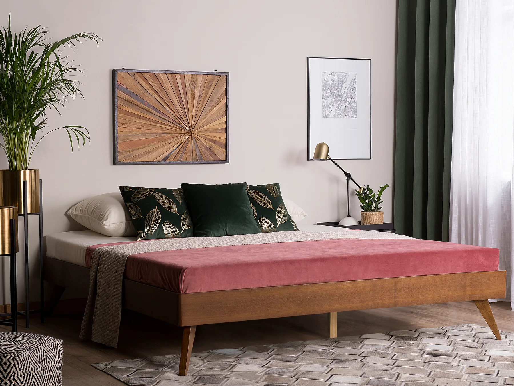 Bed without Headboard BERRIC 160 x 200 cm (EU King Size) Dark Ash Wood_873741