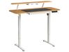 Elektrisk justerbart skrivebord WILBANKS 120 cm 60 cm med USB-inngang Lysebrun/hvit