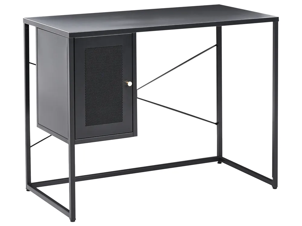 Home Office Desk HARJO 100 cm 50 cm with Storage Black