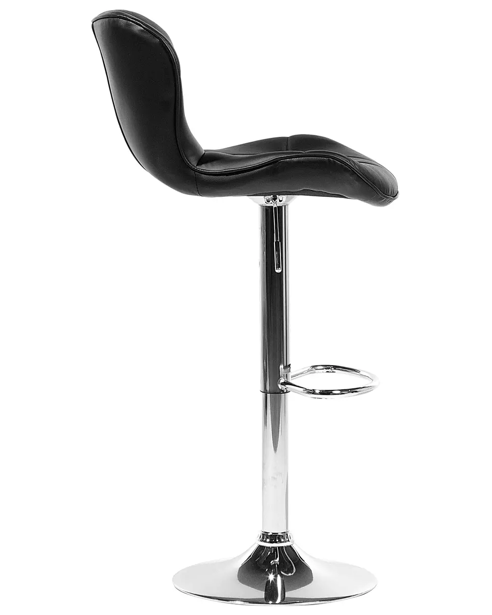 Set of 2 Bar Chairs VALETTA Swivel Faux Leather Black_782048