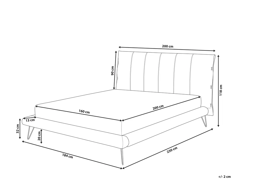 Bed Faux Leather BETIN 160 x 200 cm (EU King Size) Light Beige_772753