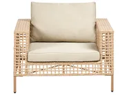 Garden Lounge Set with Table 4 Seater CALASETTA PE Rattan Beige Left Hand_999301