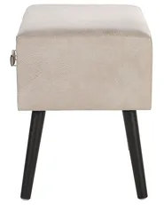 1 Drawer Bedside Table EUROSTAR Faux Leather Beige_719752