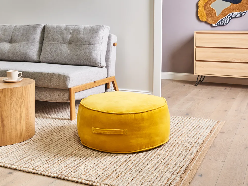 Pouffe YULLE Velvet Yellow
