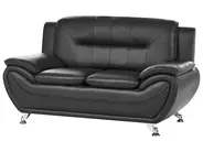 Soffa 2-sits LEIRA Konstläder Svart_1058527