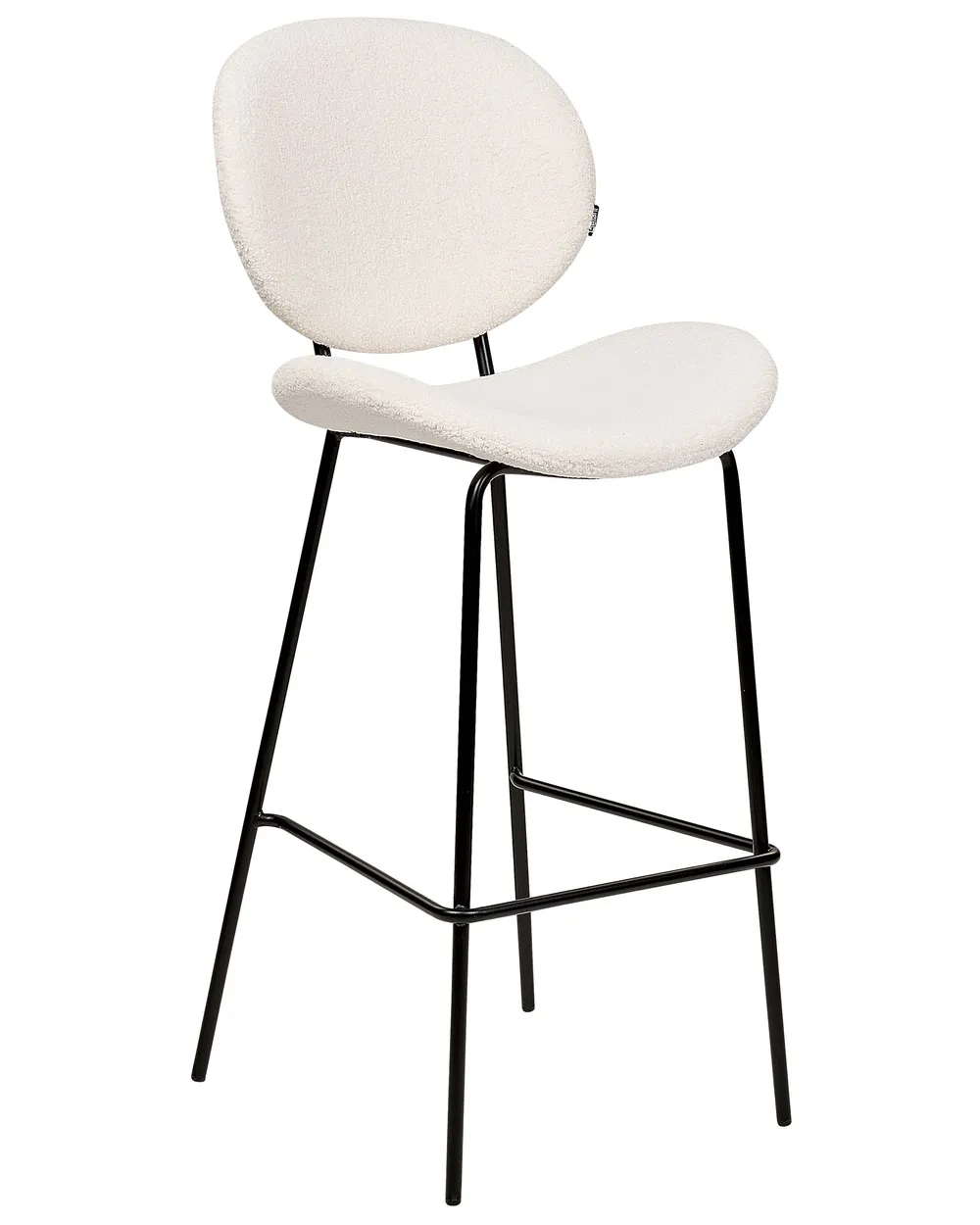 Set med 2 barstolar LUANA Bouclé Vit_886376