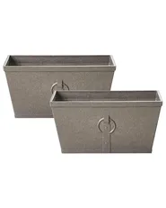 Set of 2 Plant Pots PORIA 60 cm Grey_841657