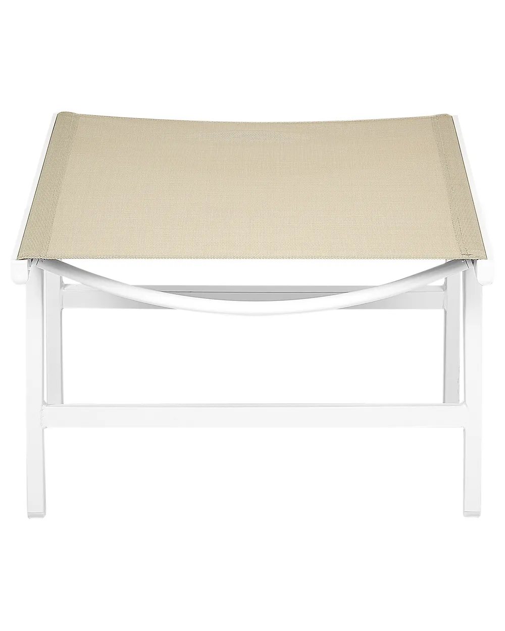 Garden Chair MARCEDDI with Footstool Metal White/ Beige_928411