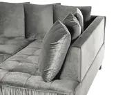 Corner Sofa 3 Seater GRENA Velvet Light Grey Left Hand_837270