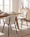 Ruokatuolisetti 2 kpl KIANA Kangas Vaaleanbeige